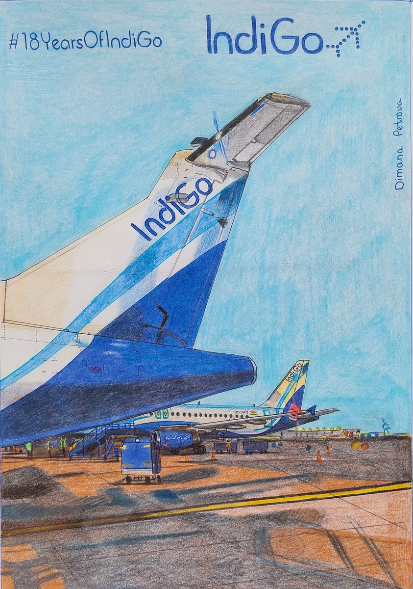 AircraftBy's tweet photo. My drawing of @IndiGo6E for their special occasion almost 2 years ago 💙✈️
 #IndiGo #IndiGo6e #LetsIndiGo #airline https://t.co/4oZYRfu4aC