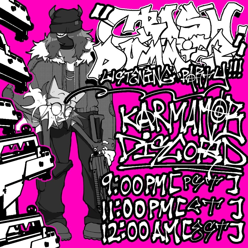 CRASHDUMMIEZ LISTENING PARTY IN THE KARMAMOB DISCORD TONIGHT AT MIDNIGHT [EST]!!! >w<