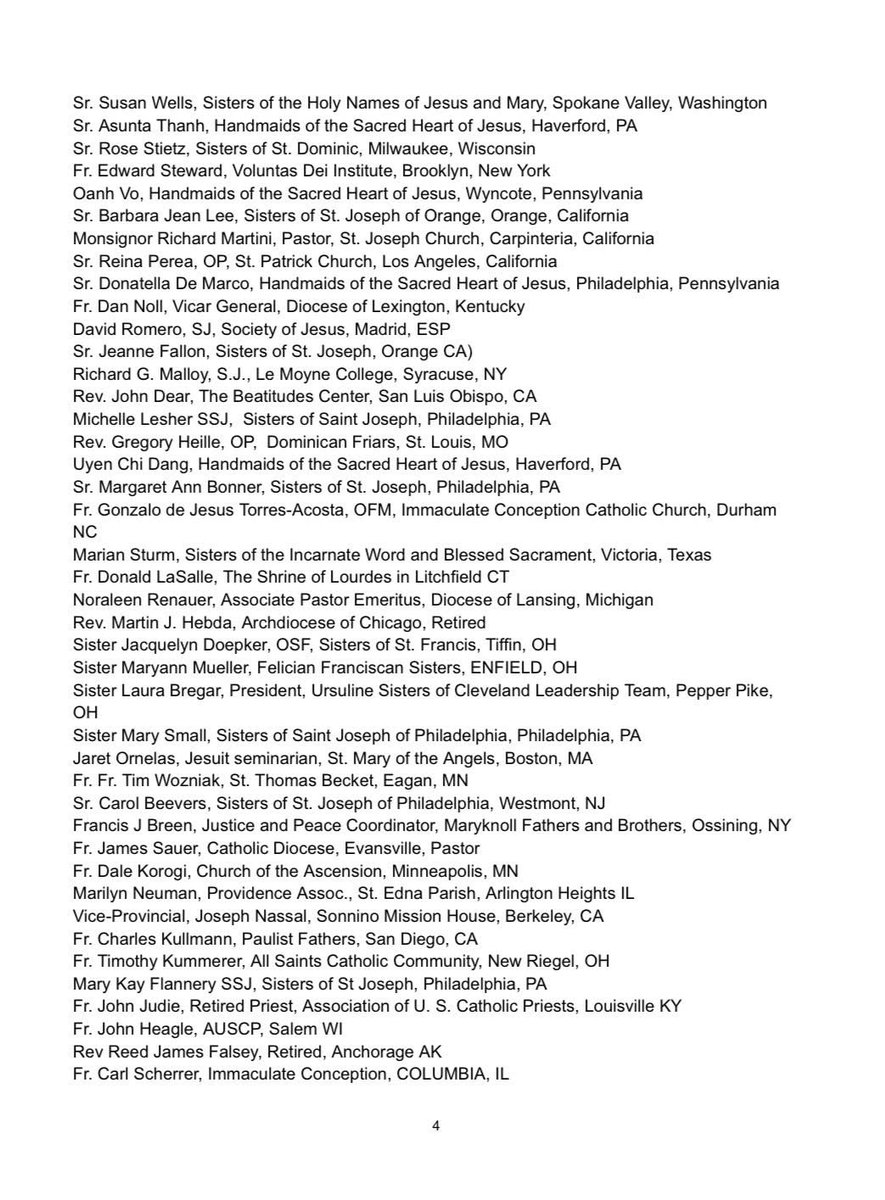 News: Letter from multiple Catholic leaders in the US, including archbishops, bishops, religious order superiors, priests, and members of men's and women's religious orders, to the US Senate: Immigration policy should be guided by "human dignity" and "social stability."  (First