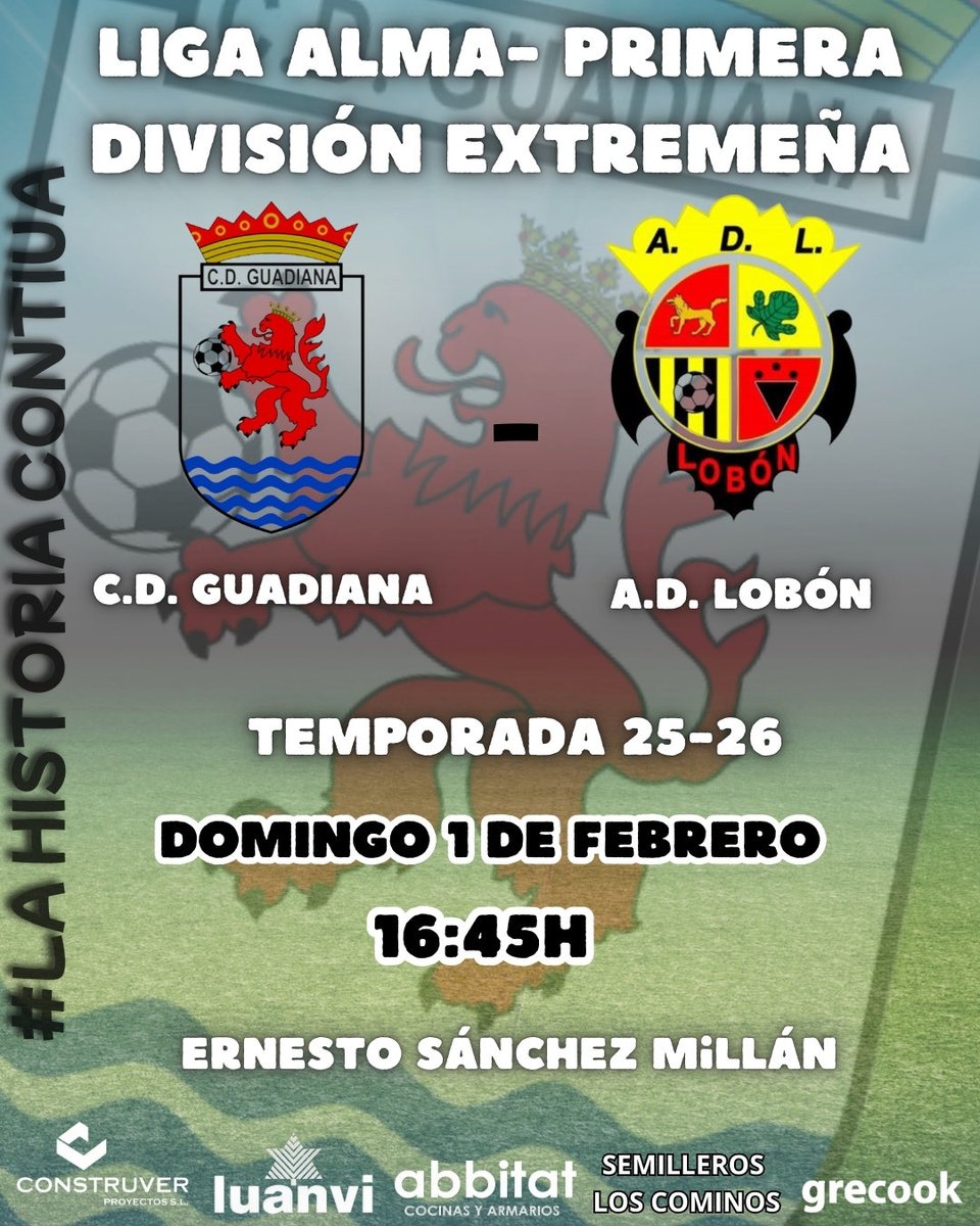 Nuevo partido y volvemos a nuestra casa con nuestra gente. El equipo trabaja para seguir en la buena dinámica.

📆 DOMINGO 1 DE FEBRERO

🕒 16:45H

📍ESTADIO ERNESTO SÁNCHEZ MILLÁN 

AFICIÓN EL EQUIPO OS NECESITA💪🏻

#Lahistoriacontinua🔴⚫️