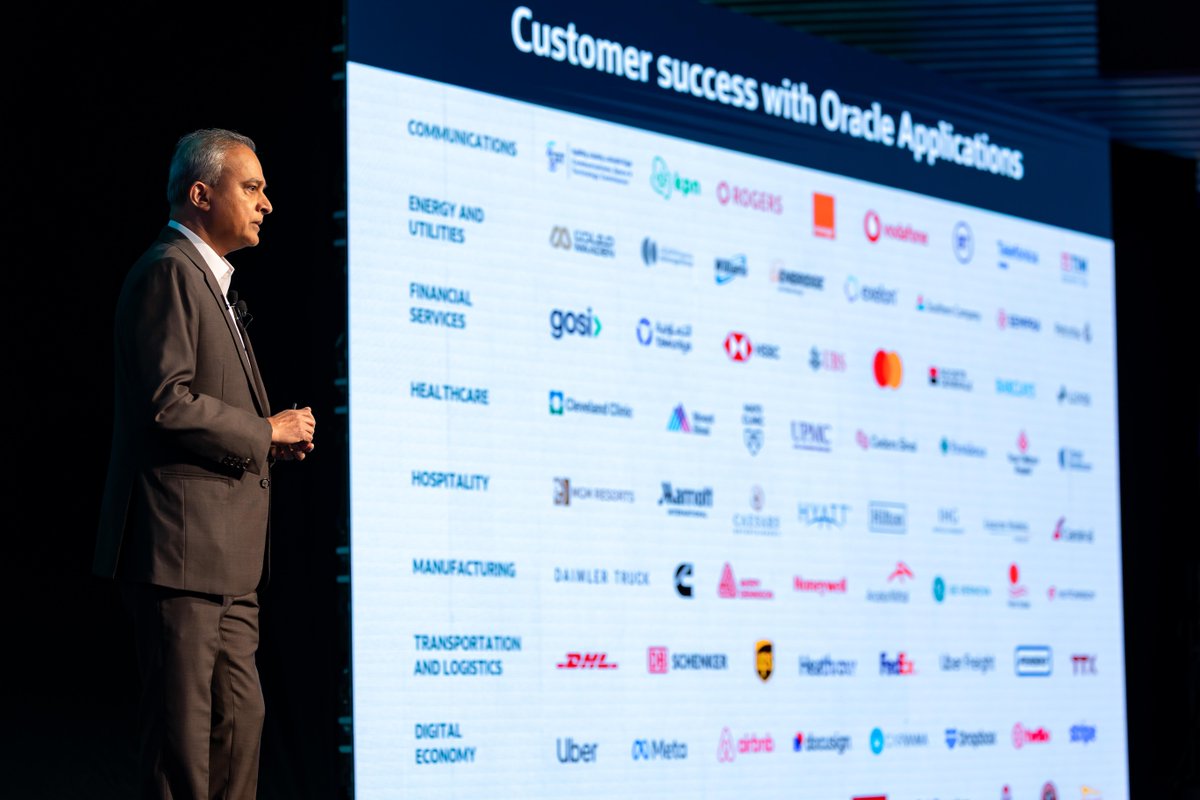 SriSabbella's tweet photo. .@Oracle Fusion Cloud Applications is reshaping AI adoption in Saudi Arabia and the wider GCC region as enterprises accelerate their digital transformation journeys.

GEC NEWSWIRE interviews Oracle GVP Rajan Krishnan: https://t.co/aJCfIM2LU2 https://t.co/HAqKLKTMMZ