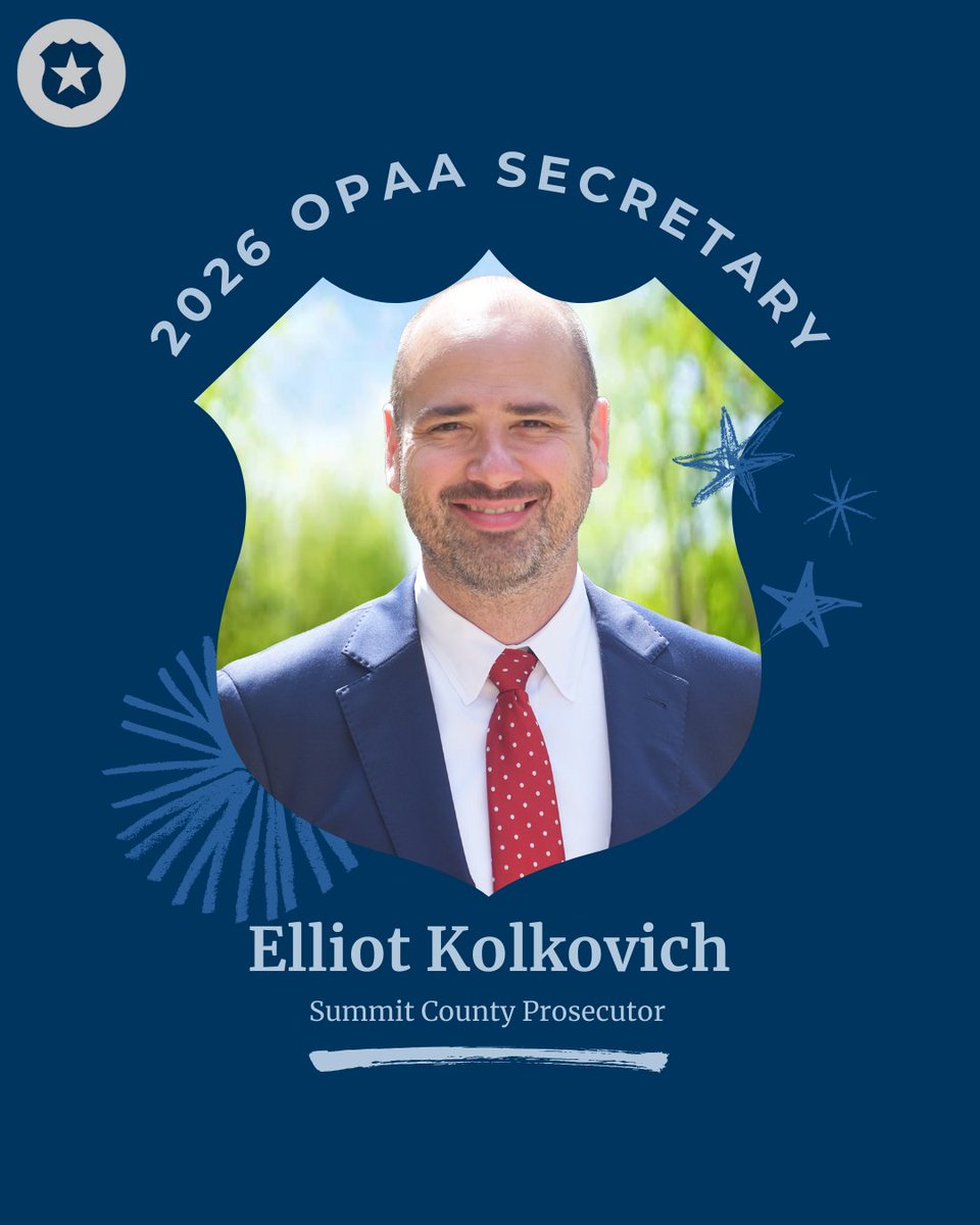 Summit County Prosecutor Elliot Kolkovich was elected by his colleagues throughout Ohio to be Secretary of the Ohio Prosecuting Attorneys Association (OPAA) Executive Committee.  Learn more at prosecutor.summitoh.net/news/32587/onl…