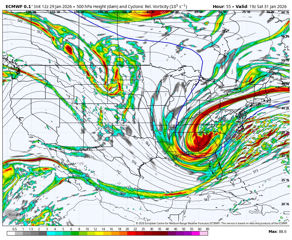 amarkowitzWX's tweet image. Make no mistake, this is a synoptic pattern that was favorable for a major I-95 blizzard after hitting the Carolinas. However, a traffic jam from a wave train aloft and interference from the TPV keep this storm too far east. Much to the chagrin of some overzealous weenies.