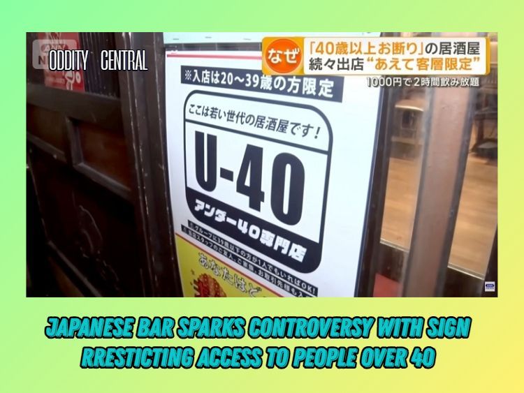 OddityCentral's tweet image. A so-called “age-restricted bar” in Tokyo’s Shibuya district has put up a sign that reads “This is a pub for the younger generation. A U-40 (under 40) specialty bar.” 

odditycentral.com/news/japanese-… 

#Japan #izakaya #bars #controversy #under40bar #offbeat