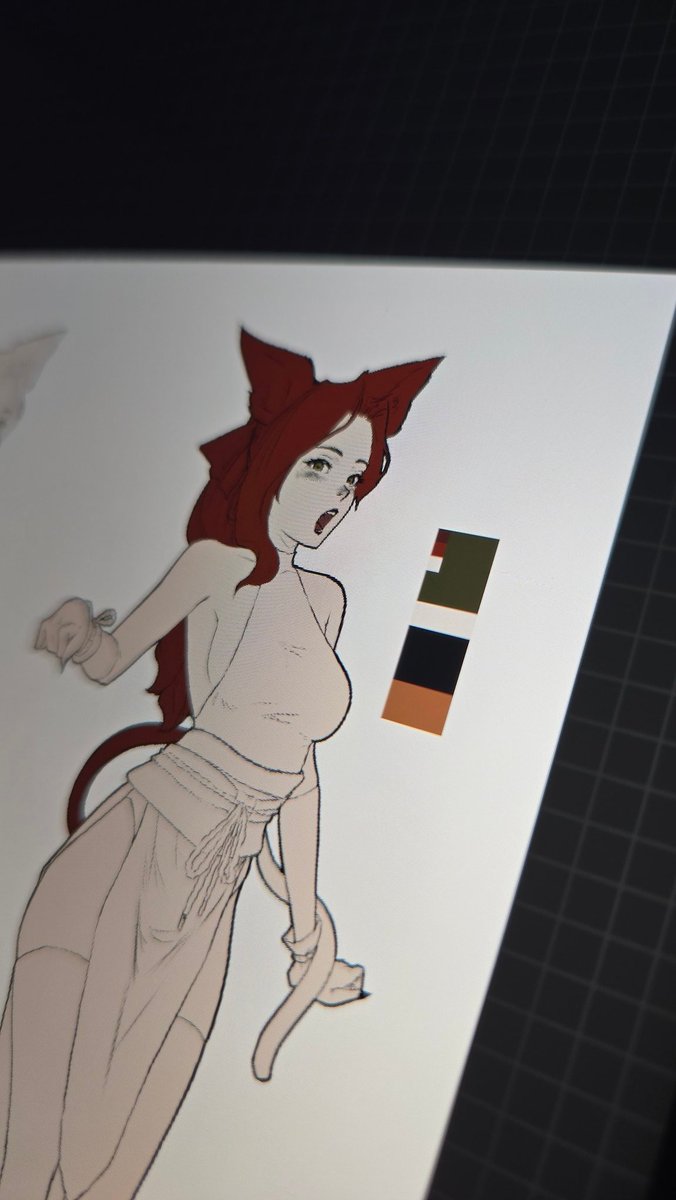 Lil preview of one of the many things I'm working on #DigitalArtist #catgirl #foxgirl