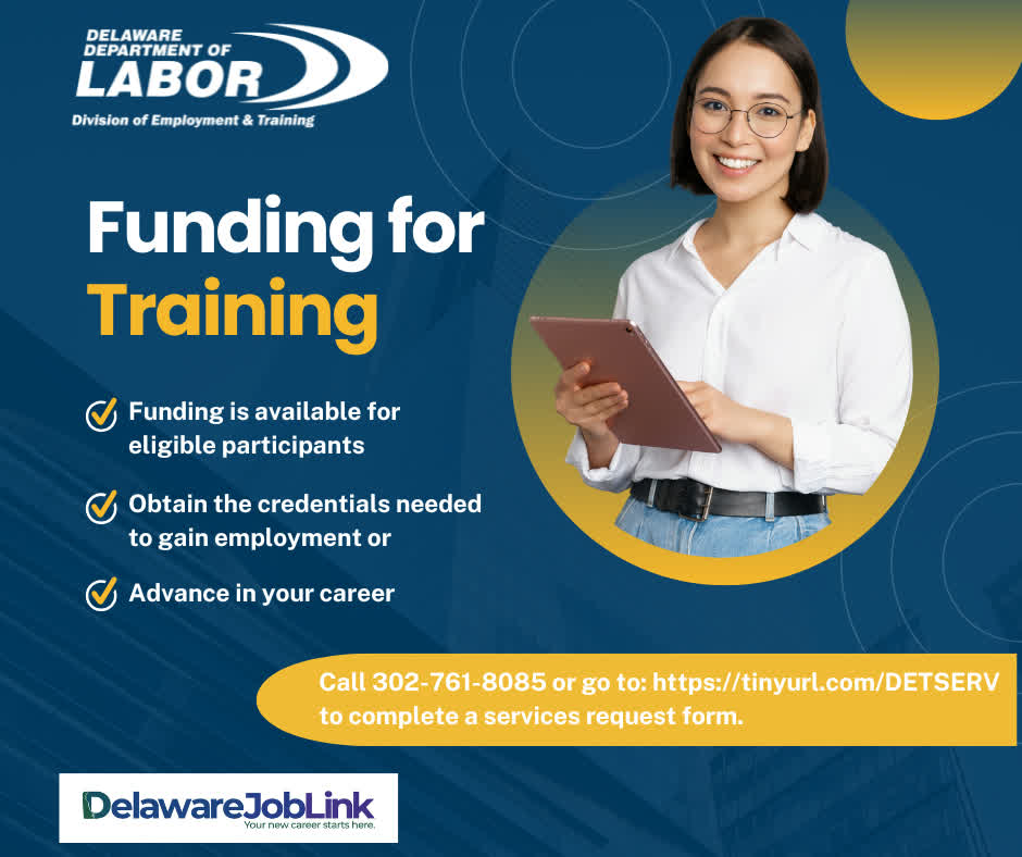 We can help cover the cost of a degree, license, and certificate program to help you get a job or advance in your career field. Go to tinyurl.com/DETSERV to complete a services request form. #FundingforTraining