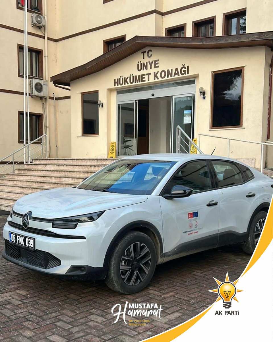 Ünye Kaymakamlığı Ünye Sosyal Yardımlaşma ve Dayanışma Vakfımızın saha ziyaretleri ve denetim faaliyetlerini daha etkin ve hızlı bir şekilde yürütebilmesi amacıyla,

Aile ve Sosyal Hizmetler Bakanlığımızdan 🚗 2025 model, otomatik, C segment sedan Citroën C4X taşıt alım sürecinin