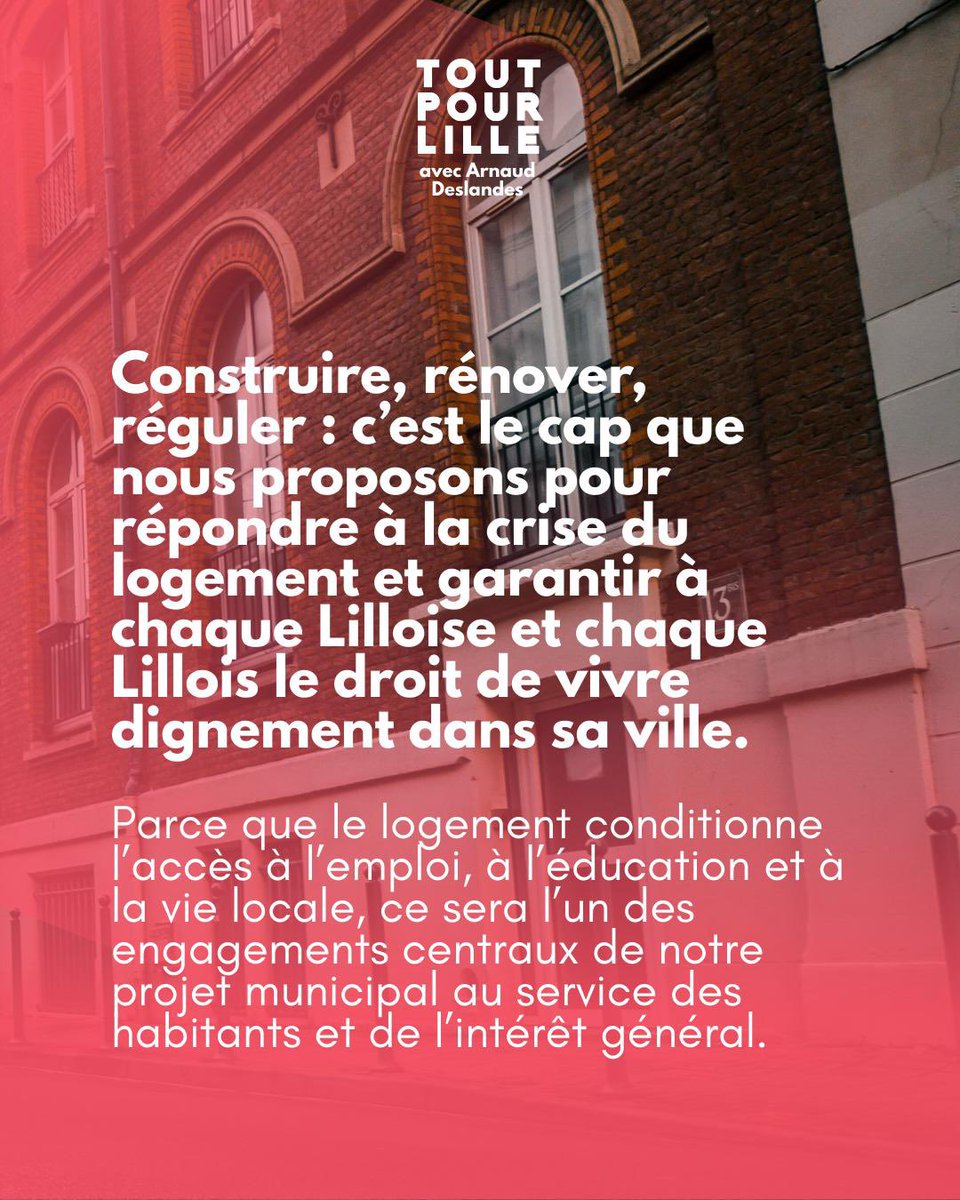 Construire, rénover, réguler : c’est le cap que nous proposons pour répondre à la crise du logement et garantir à chaque Lilloise et chaque Lillois le droit de vivre dignement dans sa ville.