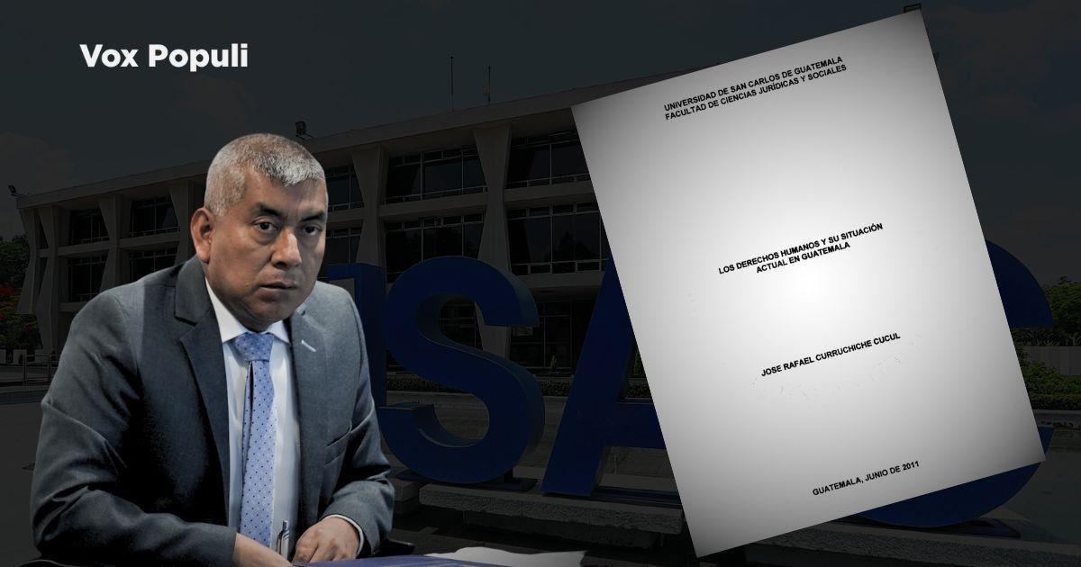 #JuevesDelCombo 

Rafael Curruchiche y su tesis de licenciatura sobre derechos humanos

Paradójicamente por sus acciones jueces, fiscales, periodistas y defensores de derechos humanos se encuentran actualmente en el exilio

Texto con <a href="/Sonny_Figueroa/">Sonny Figueroa</a>

voxpopuliguate.com/tesis-curruchi…
