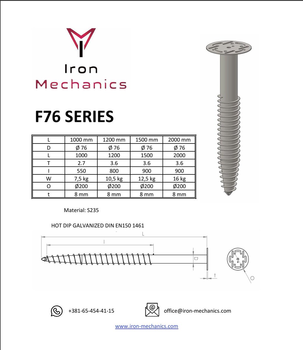 Iron-Mechanics manufactures ground screws installation equipment and also supplies ground screws. Catalog and pricing available on request. 
#screwpiles #groundscrews