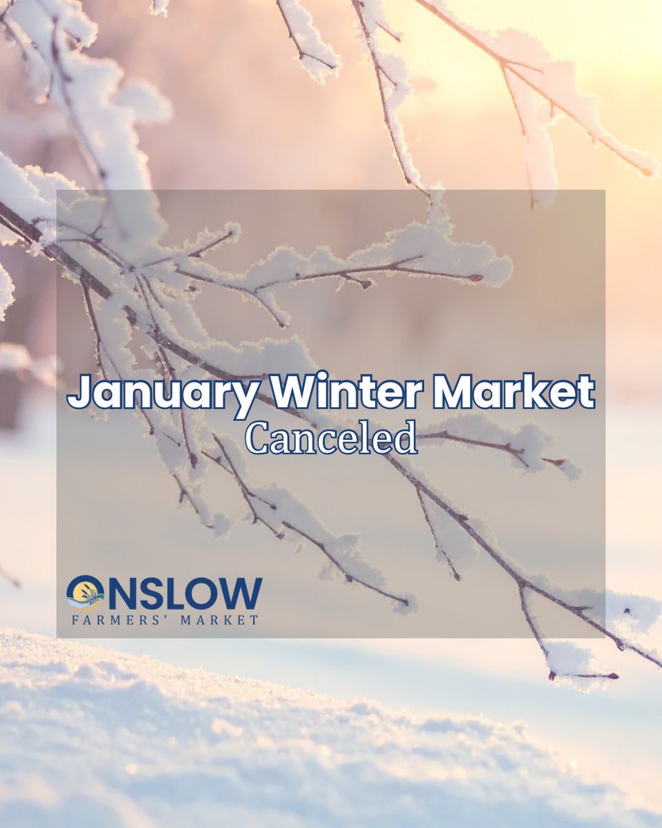 Due to freezing temperatures Friday pm/Saturday am and deteriorating conditions Saturday, we have made the difficult decision to cancel our Jan. Winter Market.  The safety of our farmers, vendors and community comes first.  Thank you for understanding.  #MarketLife #OnslowCounty
