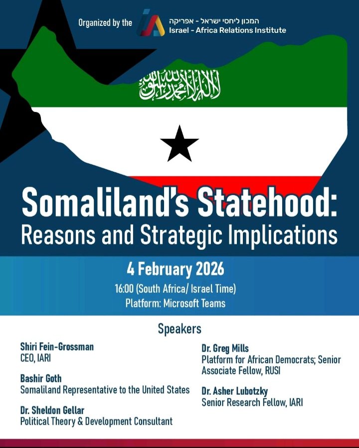 A strategic moment for the Horn of Africa.
This session will unpack.
▪︎ the historic foundation of Somaliland’s 
independence. 
▪︎ Regional security dynamics across the Horn of Africa and Res sea.
▪︎ the diplomatic impact following  Israel's recognition. And so on soon.