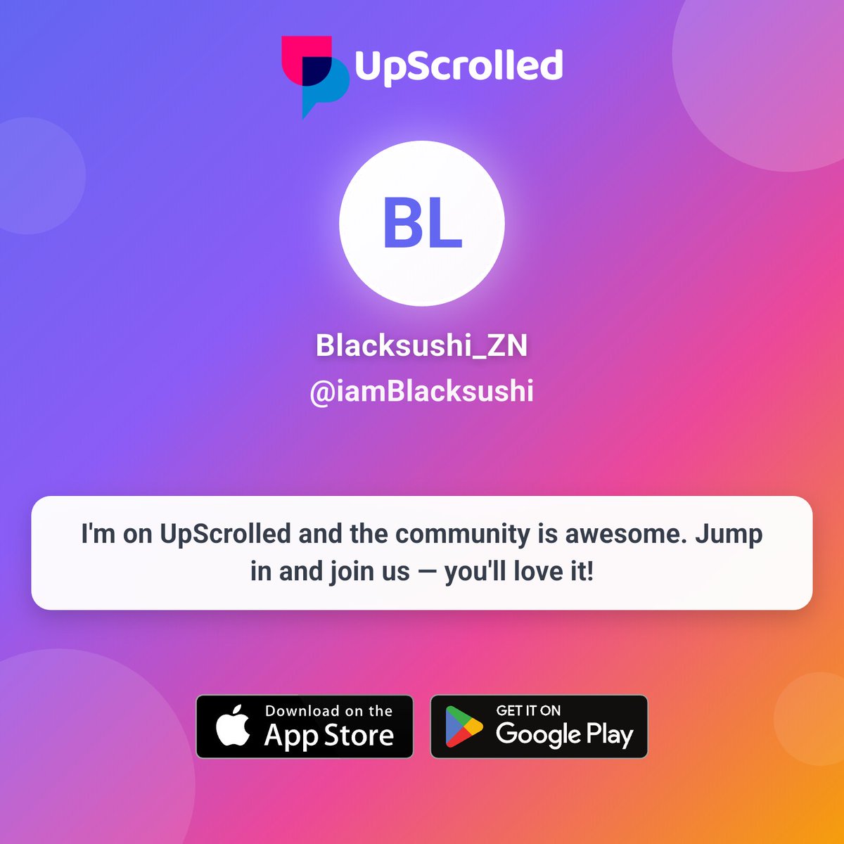 I'm on UpScrolled. Join me there!

Download on iOS:
apps.apple.com/app/upscrolled…

Download on Android:
play.google.com/store/apps/det…

Check out my profile:
share.upscrolled.com/en/user/3a0d79…