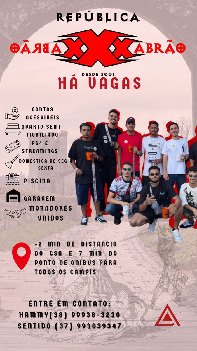 hammy_0_'s tweet photo. @victorquimico Foi aprovado na UFSJ ? Vem pra República Xabrão!!! Temos vagas em quarto individual e também em compartilhado, ambos mobiliados, nossa casa é ampla, com piscina e área externa, além claro de moradores unidos esperando pra te receber. https://t.co/aQodVBxhsw