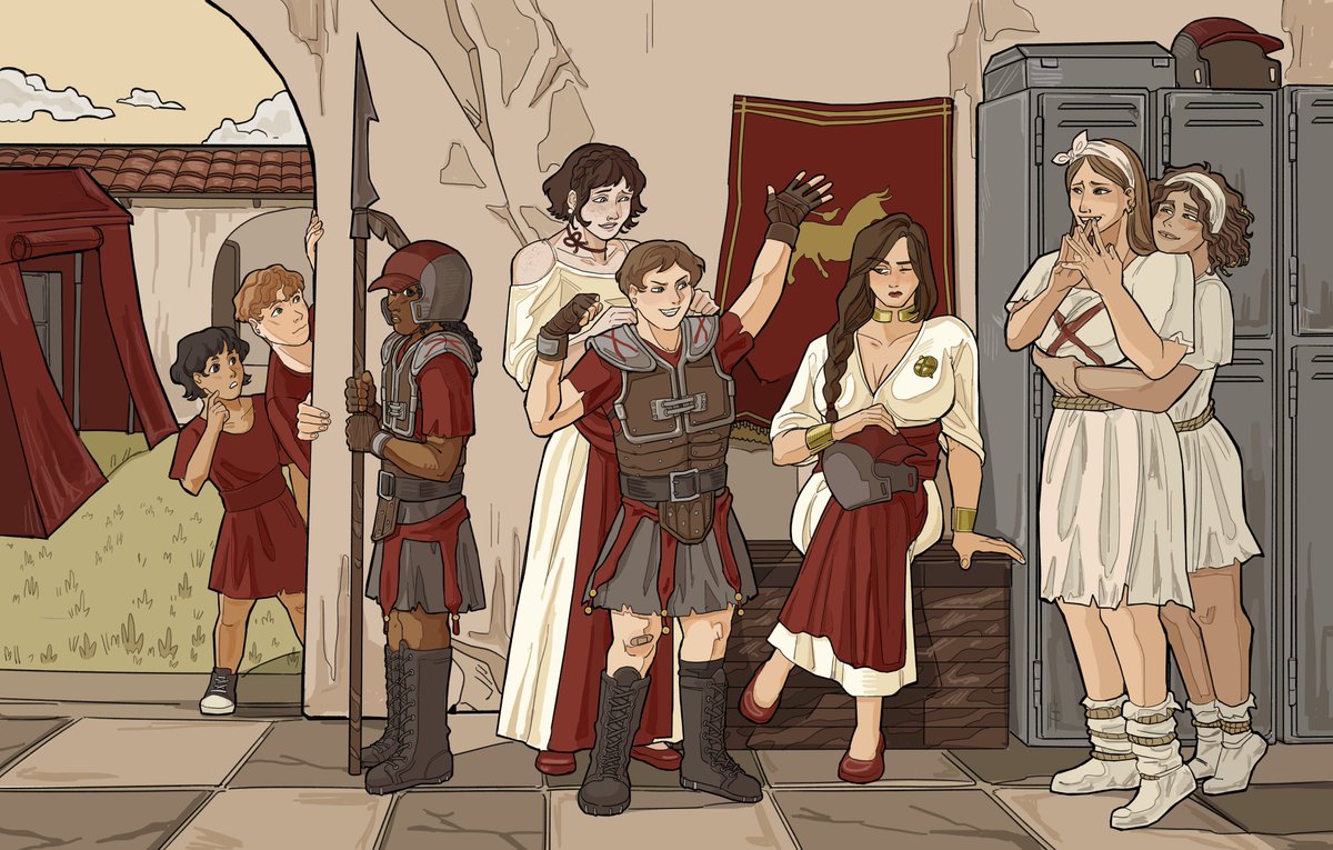 toffee_32's tweet image. Priestesses of Mars and Legion Slaves fitting the armor of Child Legionaries