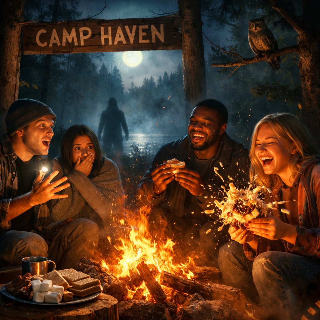 cmateika's tweet photo. @DataHaven_xyz 
They said Camp Haven was peaceful, but my first night included ghost stories, snapping twigs, and a S’mores explosion. Turns out fear pairs perfectly with melted chocolate and laughter. https://t.co/Eq5Mf4mlQE