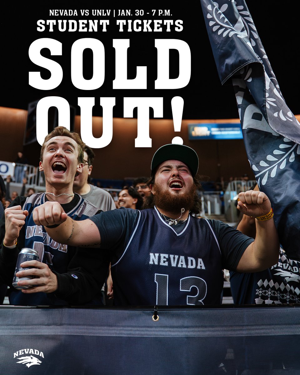 NevadaWolfPack's tweet photo. 𝙎𝙊𝙇𝘿 𝙊𝙐𝙏 𝙎𝙏𝙐𝘿𝙀𝙉𝙏 𝙎𝙀𝘾𝙏𝙄𝙊𝙉 🚨 

Lawlor tomorrow is going to be ROCKING 🔥 

Additional tickets may be released tomorrow at noon. Stay tuned 👀 

#BattleBorn https://t.co/wdMZAAt8YU