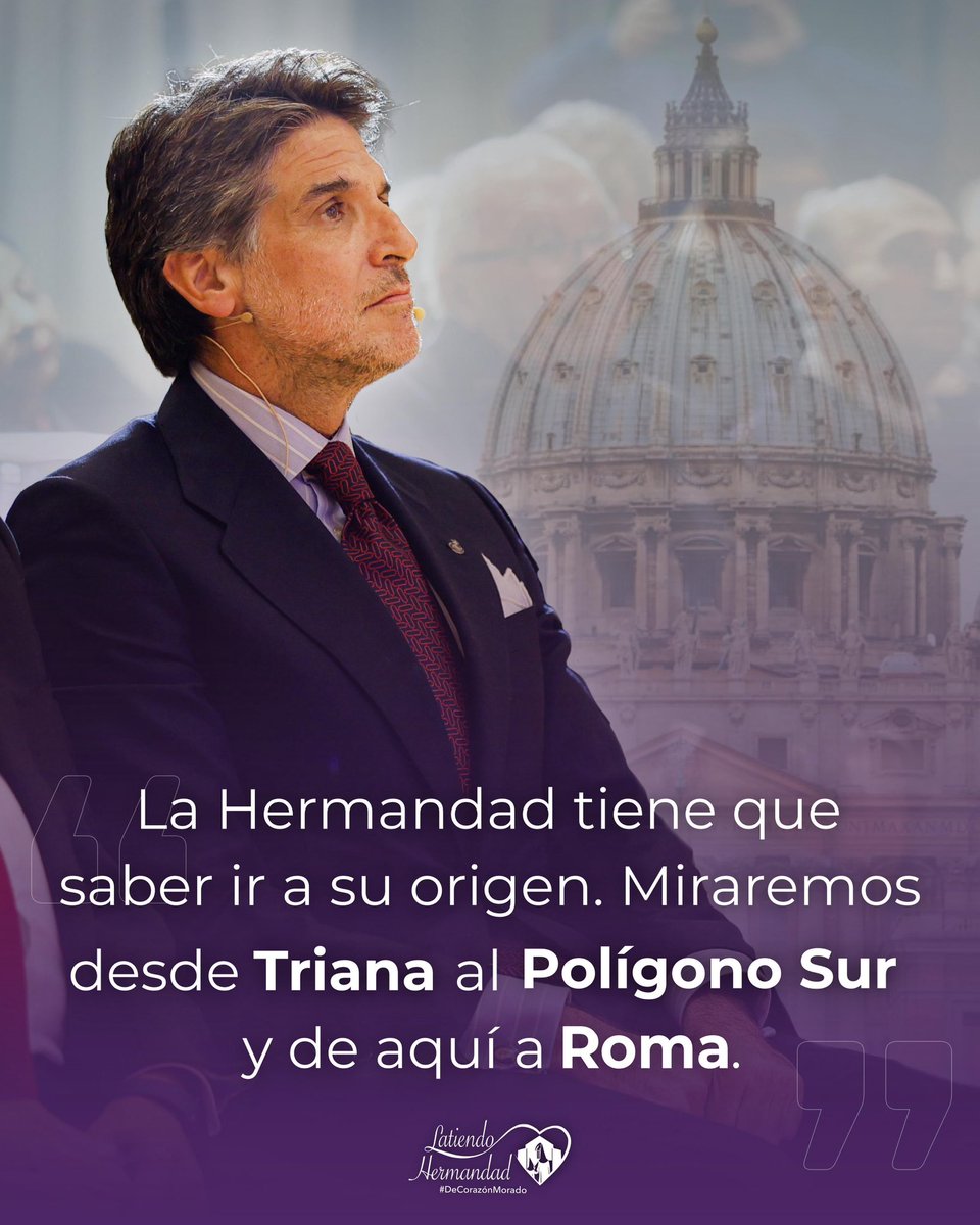 “Miraremos desde TRIANA al POLÍGONO SUR y de aquí a ROMA.”

Conoce nuestras propuestas pars el 275 aniversario de la Hermandad 👉🏽candidatoemiliojimenez.es/275-aniversari…

💜 #LatiendoHermandad #DecorazónMorado