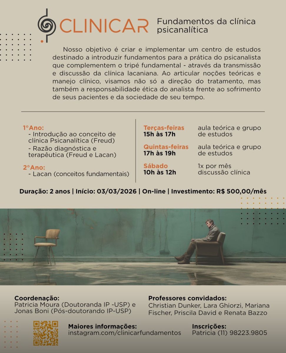 Meus alunos estão organizando este curso. Psicanálise desde o início.