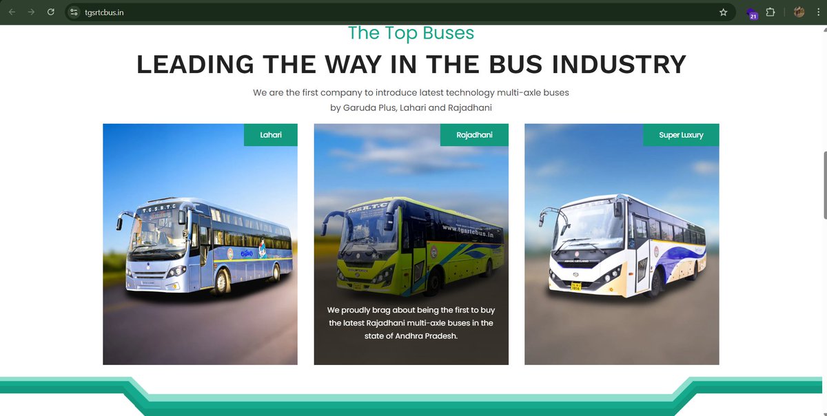 ram_07Narra's tweet photo. @TGSRTCHQ @TelanganaCMO 
On your official website, both Rajadhani and Super Luxury buses are incorrectly stated as being introduced in Andhra Pradesh.
TGSRTC operates under Telangana, not AP.
Please correct this factual error. https://t.co/puzpJ9G55J
