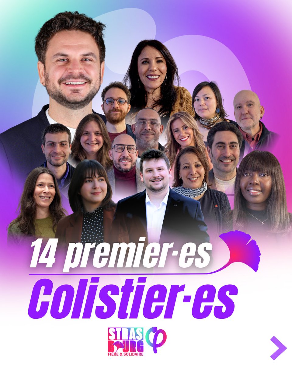 ⚡️14 candidat·es pour une liste représentative des strasbourgeois·es

➡️ une liste populaire : un revenu médian de 1500€
➡️ une liste jeune, avec plusieurs de -de 30 ans 
➡️ une liste militante, avec des acteurices de terrain !

En mars, on vote #Strasbourg Fière et Solidaire !