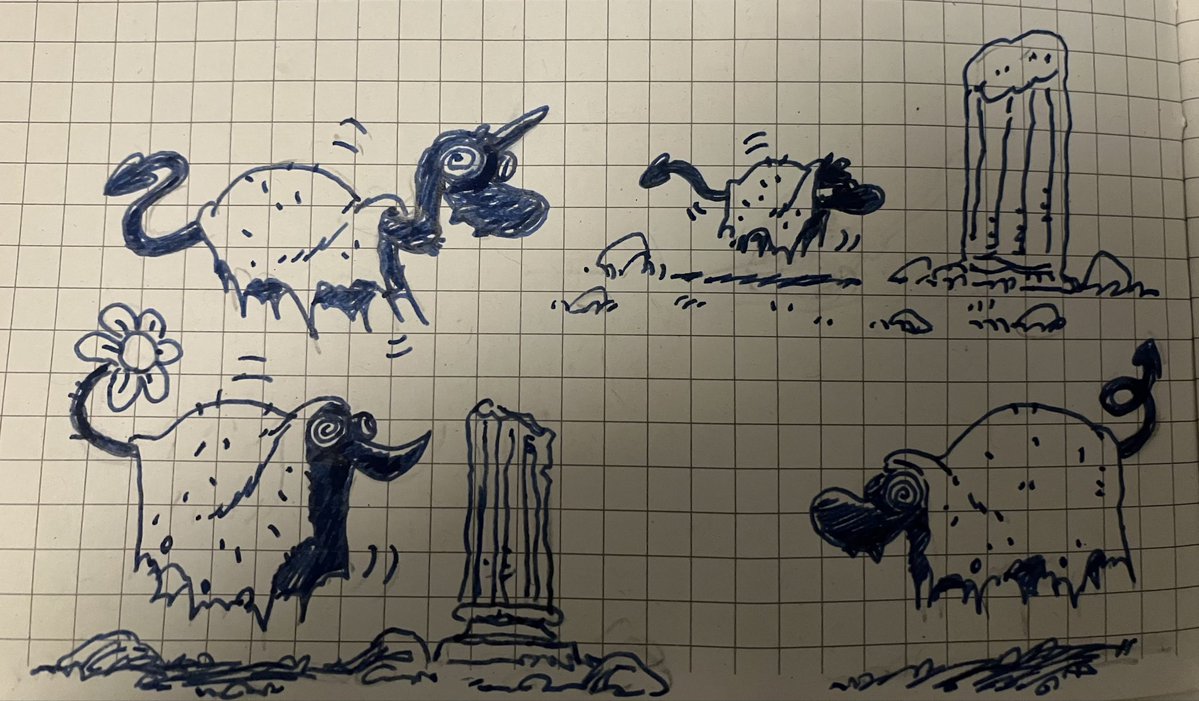 Popiz_draw's tweet image. Funny ghost, unicorn, demon design