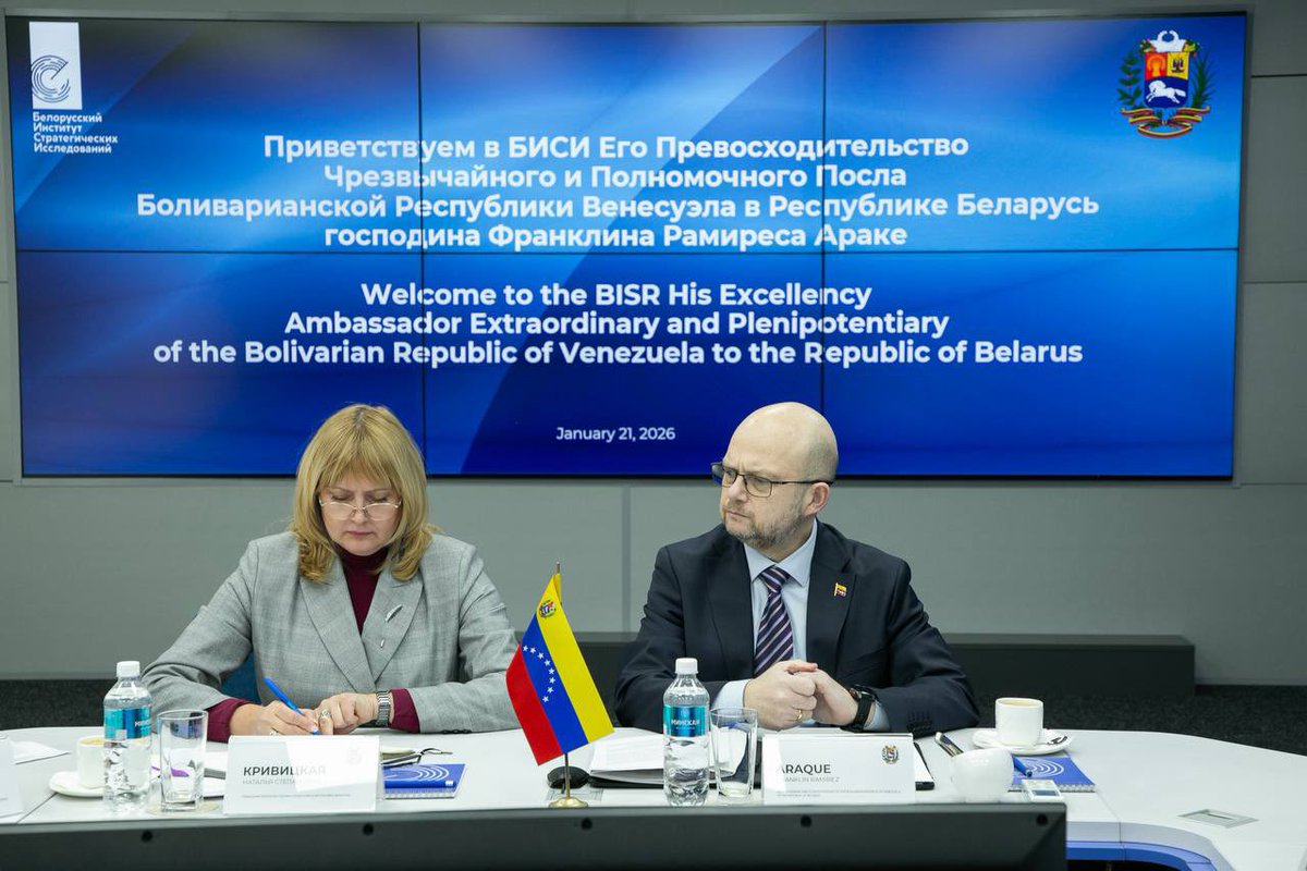 frankmirez's tweet image. Reunión de trabajo en el Instituto Belaruso de Estudios Estratégicos (BISI) para avanzar en una agenda conjunta que fortalezca el análisis académico sobre la defensa del multilateralismo, la soberanía y el orden jurídico internacional.
#BringThemBack