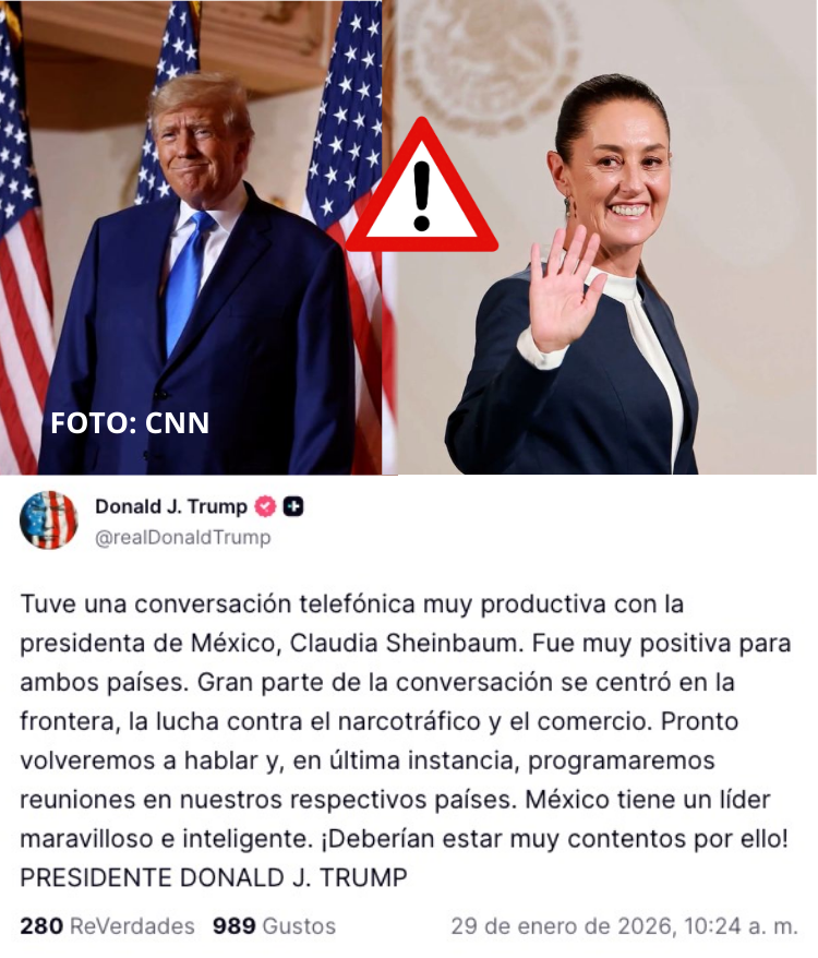 elgatopolitico_'s tweet photo. 🔴​🔴¡Tenemos mucha presidenta!🇲🇽🥁🥁
Tras llamada de más de 40 minutos, Donald Trump llama a Claudia Sheinbaum "Maravillosa e inteligente".

Mientras aquí sueñan con una mala relación, la presidenta de México parece ser la única que sabe cómo tratarlo, y todo sin entregar la soberanía.