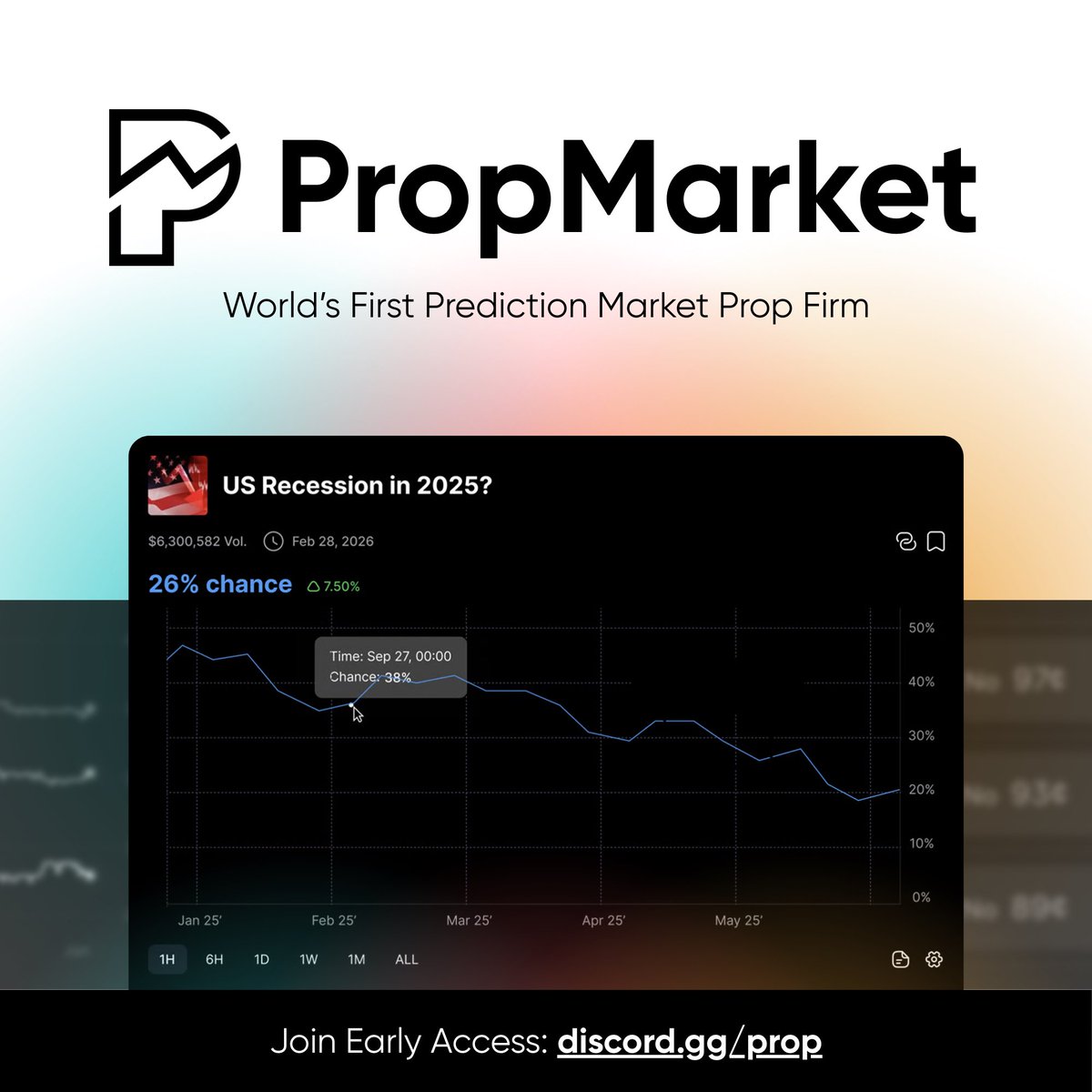 propmrkt's tweet photo. World’s First Prediction Market Prop Firm. 
Join our Discord for Early Access ⬇️ https://t.co/HqnlyEL4MR