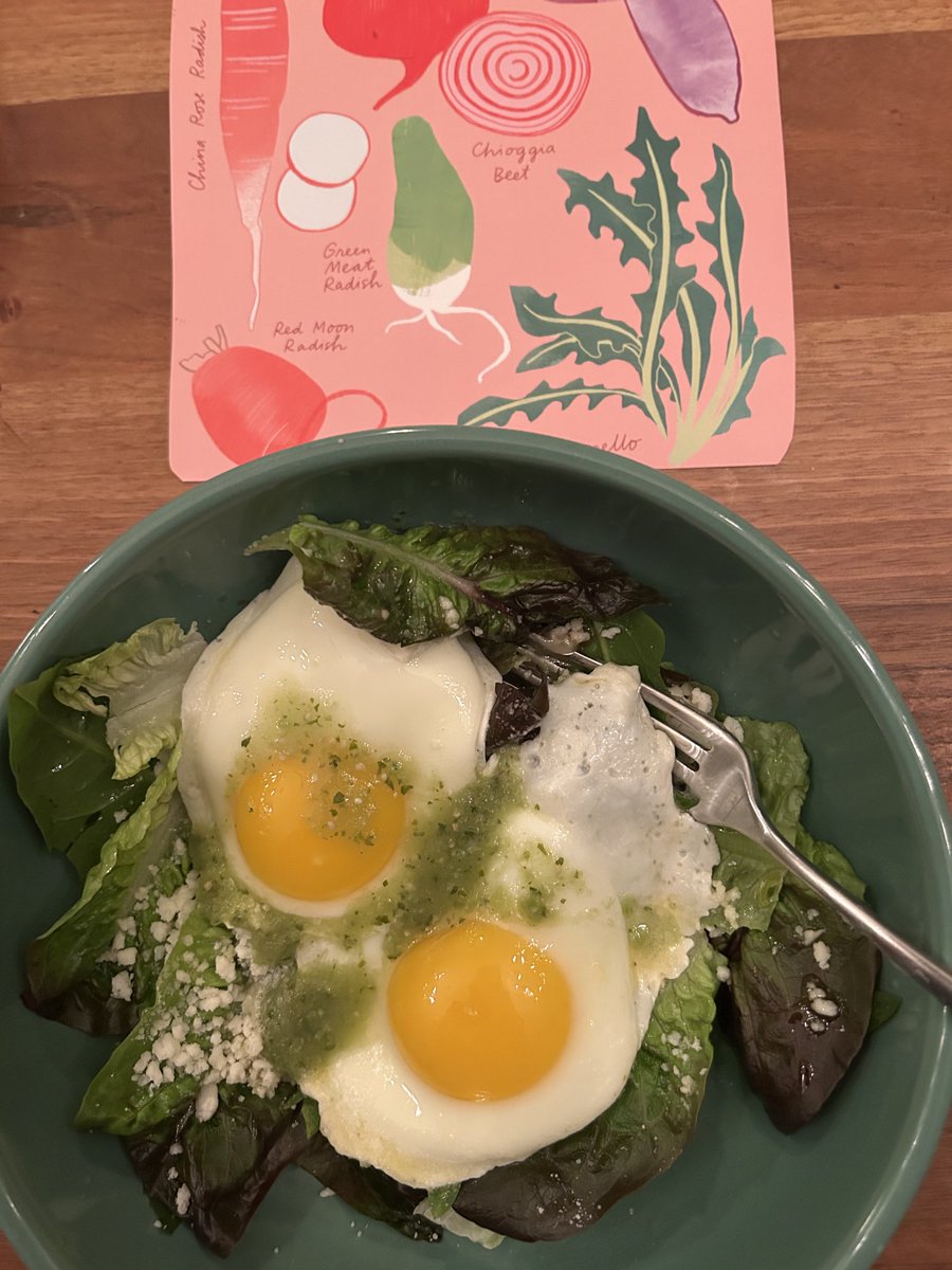 20 years after I wrote Real Food, the US government has caught up and believes that these eggs cooked in butter (with dandelion greens )are good for everybody. Amen