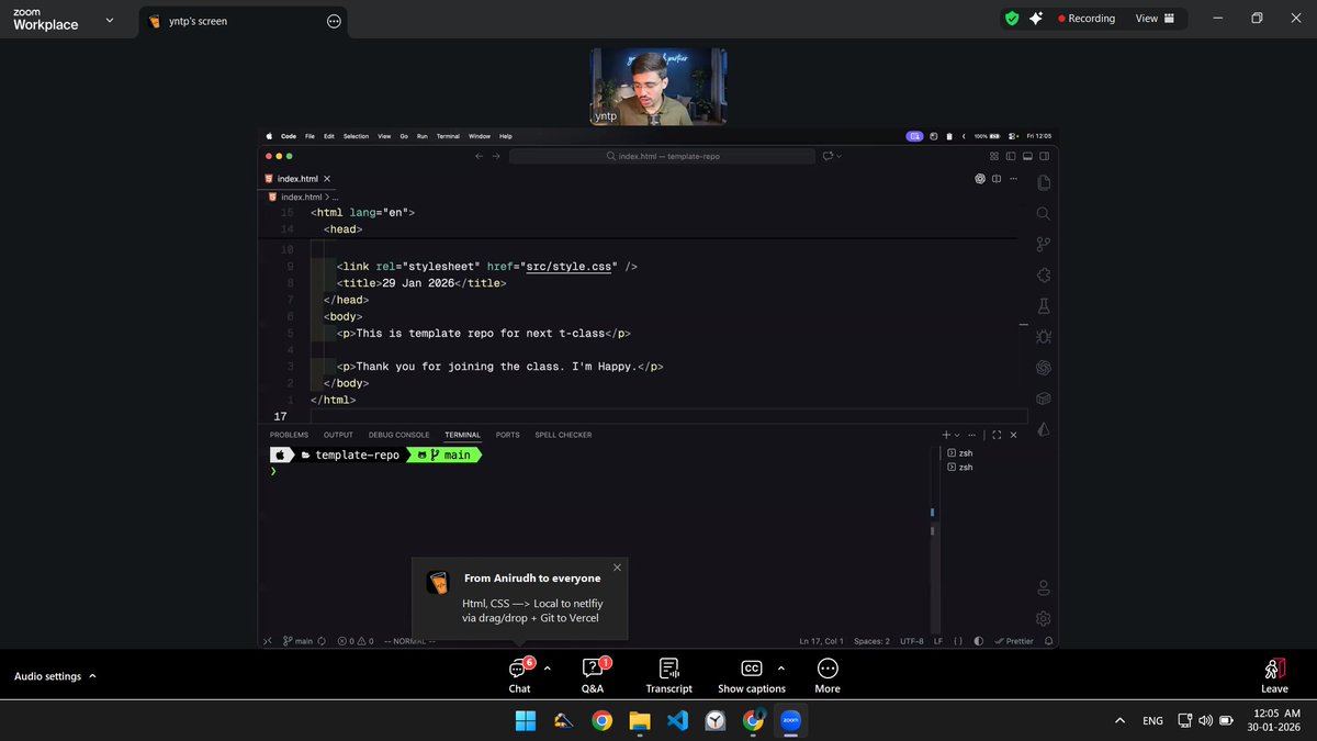 rahulxjaiswal's tweet photo. Finished today’s T-Class (Thursday special) 🎯
Learned CSS basics — box model, selectors, specificity, and a quick look at Bootstrap &amp; Tailwind.

Also got a bonus Hyperfocus takeaway.
Loved the simple, engaging teaching style.

Thanks for the session 🙌
@yntpdotme  @ChaiCodeHQ https://t.co/8lAqKXFXFX