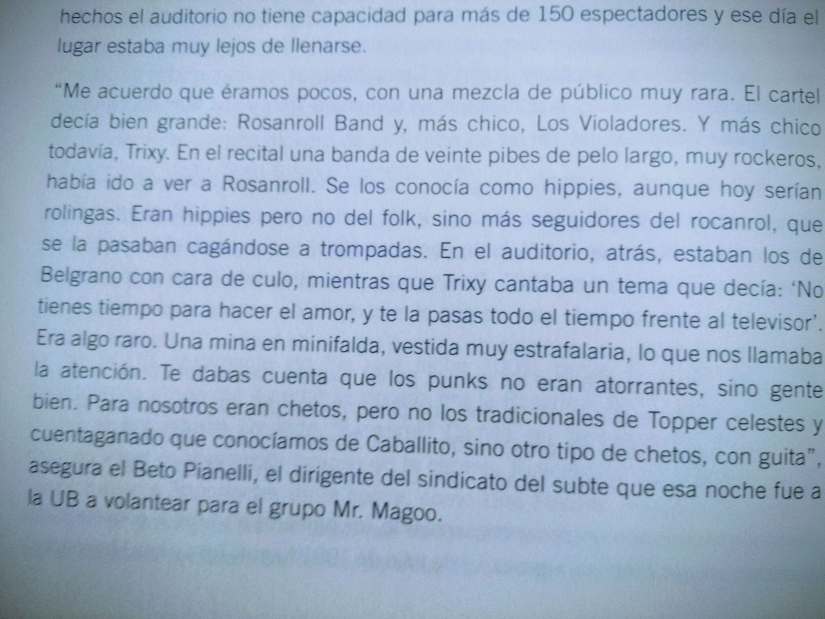 Beto Pianelli estuvo en la UB en el mítico show de Los Violadores de 1981. Fuente: Derrumbando la Casa Rosada, VV AA, Editorial Piloto de Tormenta. Rest In Power.