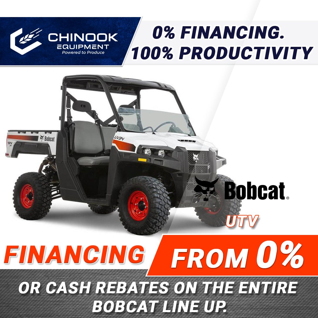 Bobcat UTV

0% Financing. 100% Productivity.
Built for work, designed for comfort. Bobcat UTVs handle hauling, towing, and rough terrain with ease—on the job site, the farm, or around the yard.

Go further. Carry more. Get it done with Bobcat.