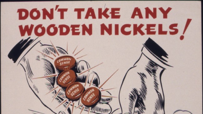 This week's password is "don't take any wooden nickels." It's slang from the 1920s that meaning "don't do anything stupid." Reserve a table now at grandstaffandstein.com