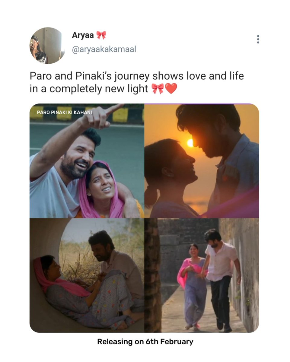 sanjaybishnoi07's tweet image. 6th February | In Cinemas ❤️🎬

#ParoPinakiKiKahani
#6thFeb

@Eshitasingh_ #RudraJadon #363TreesProduction #SeraphityStudios