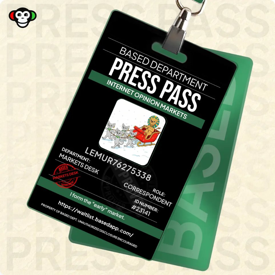 locked in my @basedappcom Press Pass.
early seat secured for the testnet.
push your progress here too ↓
waitlist.basedapp.com/?ref=lsCRBc8OCF

#based #presspass #Testnet