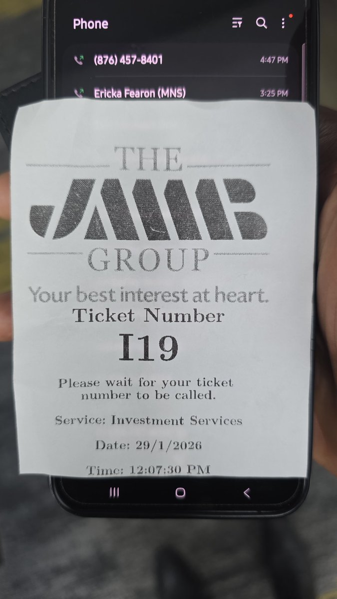 Aneels's tweet photo. I can safely say I have never been/felt more disappointed in the service or the lack there of offered by @JMMBGroupJA. To be seated for almost 2 hours only to be told by an app you're next for more than 6 times, yet never once hearing your name called is atrocious. https://t.co/5nuXjwHMPr
