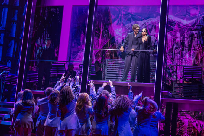 PRGlive's tweet image. PRG provided video support for Michael Mayer’s Broadway production of Chess with INFiLED DB2.3 LED tiles &amp;amp; a disguise system, using PRG's Mbox® software to control LED pixel tape &amp;amp; digital signage for precise visual control.

♟️Read the full article: brnw.ch/21wZviv