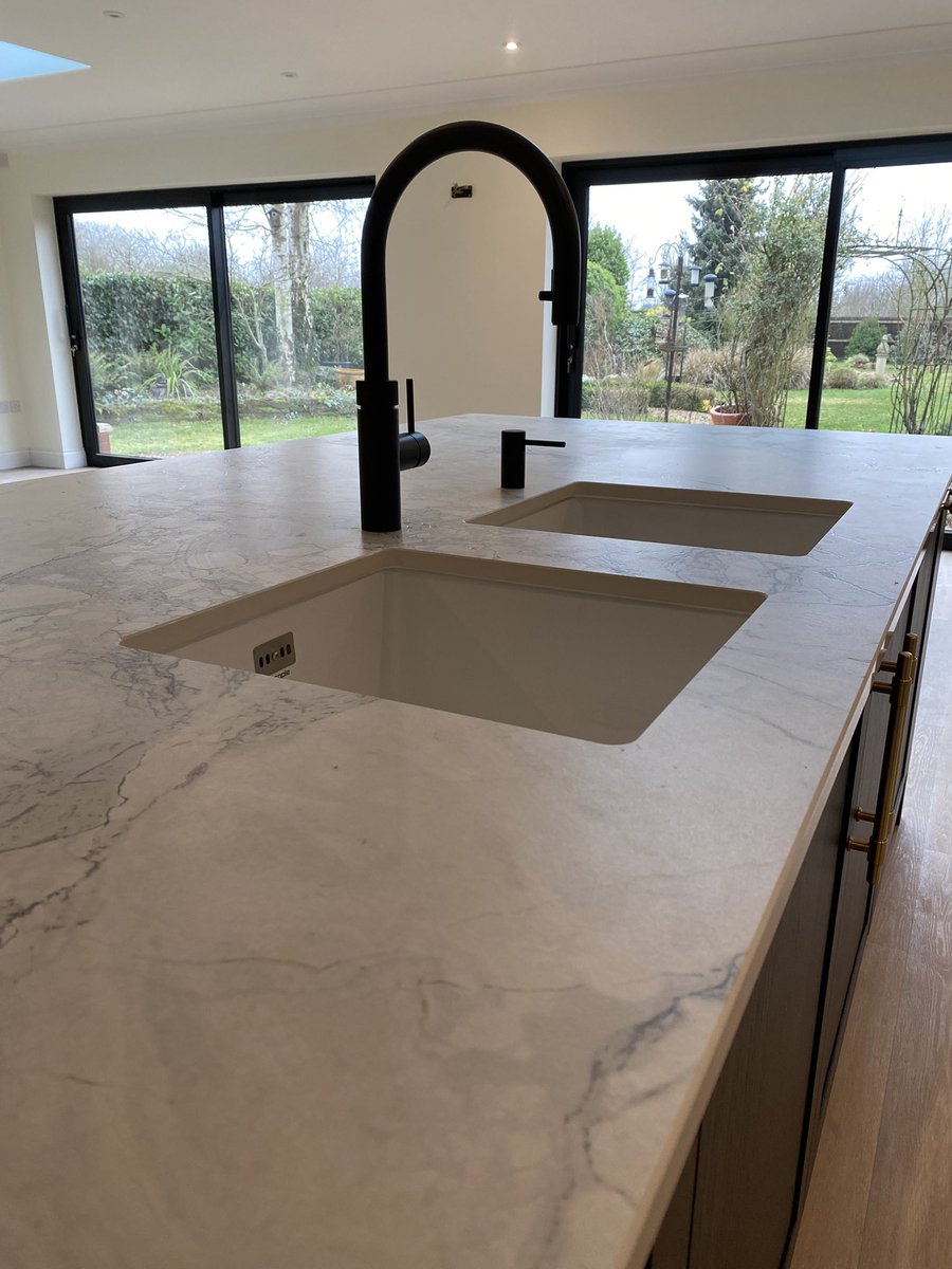 Linen &amp; black slim shaker kitchen with porcelain worktops by <a href="/KBKITCHENS/">KB Kitchens & Interiors</a> 

<a href="/quookeruk/">Quooker UK</a> <a href="/HafeleUK/">Häfele UK Ltd</a> <a href="/NeffAppliances/">Neff Appliances</a>