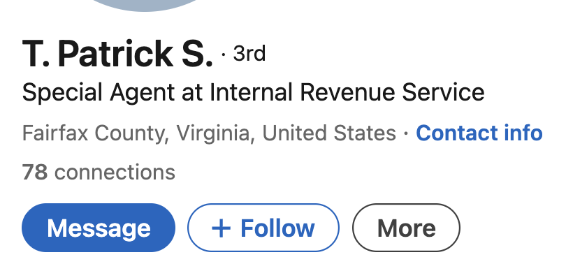 oxfordcommander's tweet photo. @dothardy @cathyrusson Looks like he works at IRS (which is where Banfield worked)... https://t.co/xwDzU1OoOk https://t.co/4oBWRjyY6i