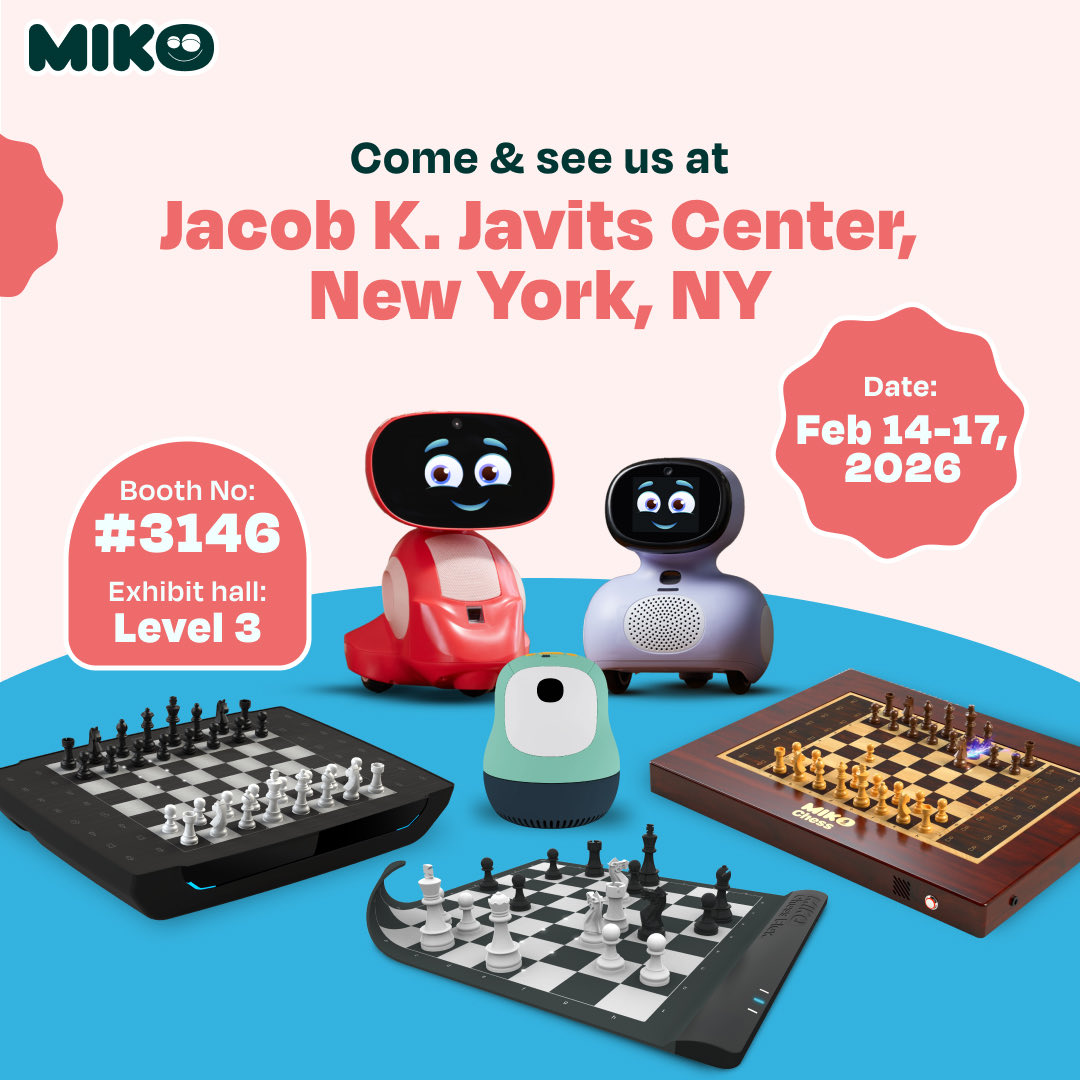 mikorobotusa's tweet photo. Join Miko at North American International Trade Fair ! 

From AI-powered conversations with Miko 3 to Miko Mini, Miko Sparky, &amp;  Miko Chess Grand, we’re making learning playful.

Explore Miko Chess Switch &amp; Miko Chess Flex ♟️

Book appointment 👉
https://t.co/l5KUVCwUZF https://t.co/jST2tQeuNn
