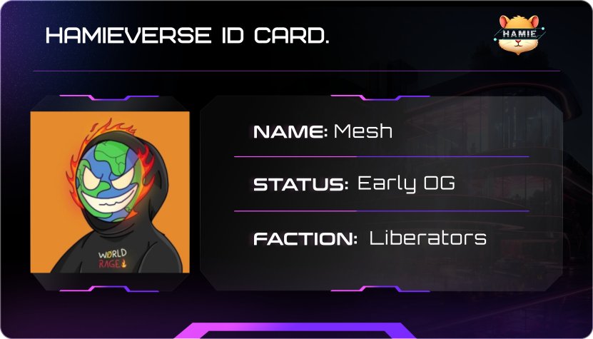 mesh24k's tweet photo. Just joined the Liberators on @hamieverse 🚀
Genesis ID is the real alpha.

TGE rewards only for Genesis holders
1-month early access
Abstract perks

Auto WL for high ranks
48h window to grab the Early OG role
Generate your ID in Discord &amp; drop proof in DC
Don’t miss out https://t.co/RnnC3J7EfM