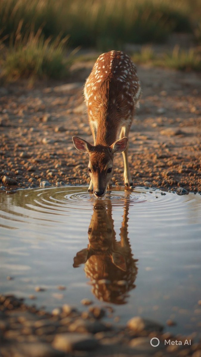 CryptoNewsMED's tweet photo. A young spotted deer tiptoed across the dusty ground, its ears perked up to catch every whisper of the evening breeze.

#Deer #NaturePhotography #Wildlife #Reflection #EveningLight #Puddle #SpottedDeer #AnimalStory #PhotoStory #NatureLovers 🚿🦌✨ https://t.co/7cofNkYUA1