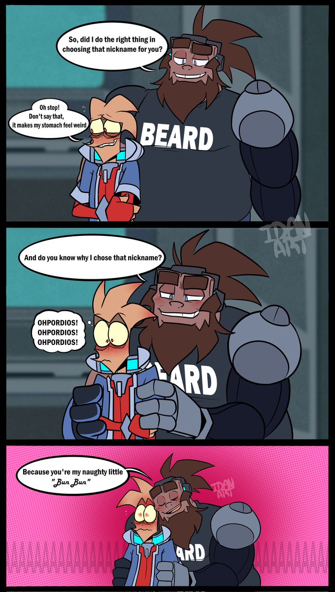 BlastIdanArt's tweet photo. "Bun Bun" 🐰❤️( Shreebs comic)
Ever since Shrike and Beebs started dating, Shrike had lots of cute pet names for his boyfriend, while Beebs just called him "honey." But he wanted a very special pet name for Shrike 

#monkeywrench #shreebs #shrikesanchez #bulldogbrowns https://t.co/HU9T4OBQqn
