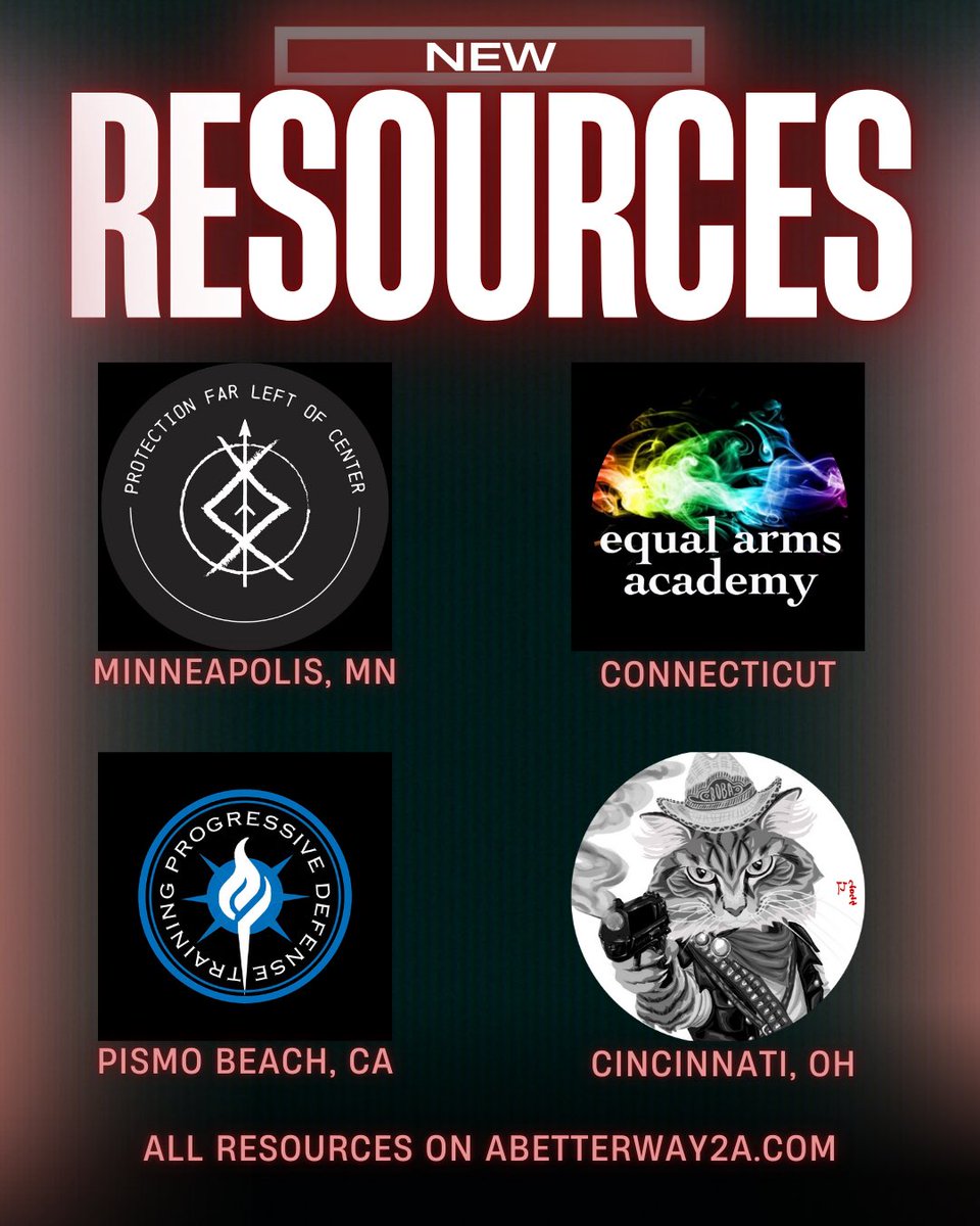 All resources available on our site. If you are a certified trainer, gun store, community resource, or someone else you think would benefit this community please apply at the link on our resources page.