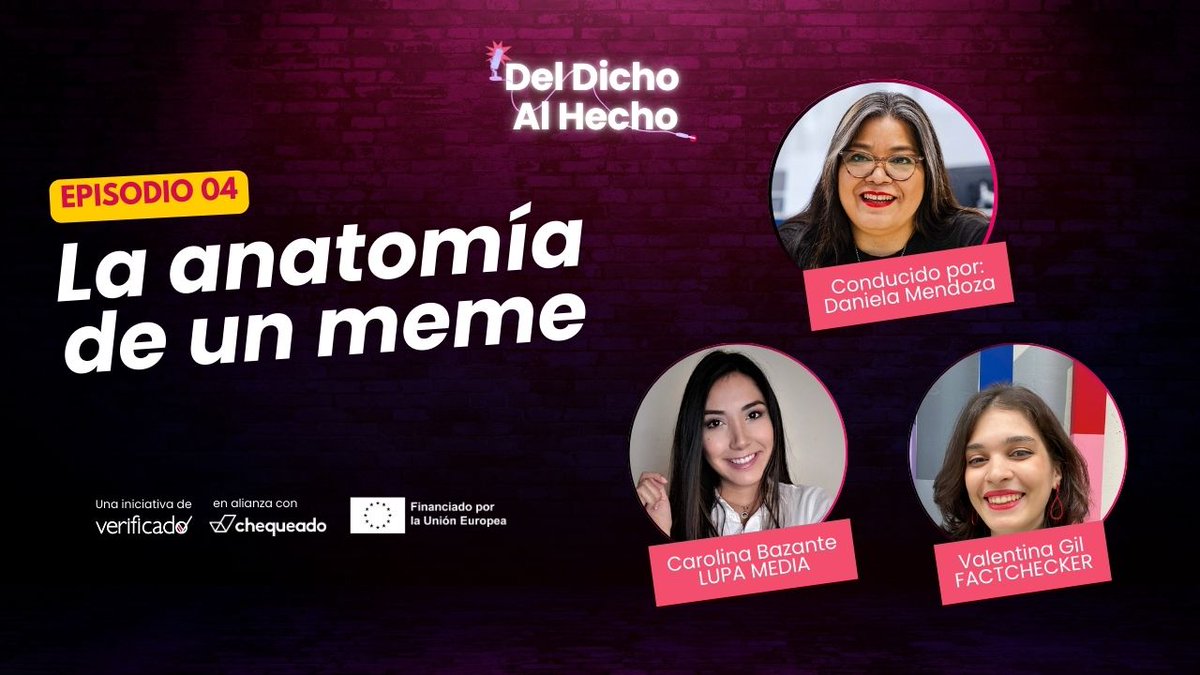 😂 EP.4 Un meme te hace reír y BAM: ya te desinformaron. 

Carolina Bazante <a href="/LupaMediaEC/">Lupa Media</a>  y Valentina Gil <a href="/valentagil/">Valentina🦋</a> nos enseñan la anatomía del meme mentiroso y cómo no caer en la trampa. Porque no todo lo chistoso es verdad #DelDichoAlHecho

open.spotify.com/episode/6RO8fV…