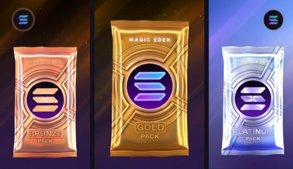 Did you know you can find Pandu Pandas NFTs in <a href="/MagicEden/">Magic Eden 🪄</a> Solana packs? 🐼

​🥉 Bronze Mini Pack (0.07 SOL): 0.3% chance for a PANDU.
🥇 Gold Pack (0.25 SOL): 1.3% chance for a PANDU.
🔥 Premium Pack (0.75 SOL): Your best shot with a massive 20% chance!

​Ready to test your luck?