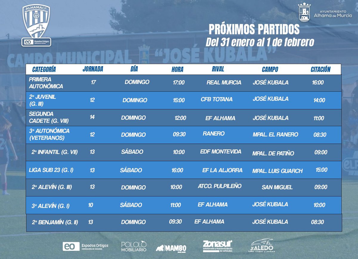 𝑷𝒓ó𝒙𝒊𝒎𝒐𝒔 𝒑𝒂𝒓𝒕𝒊𝒅𝒐𝒔 🔜 

📆Estos son nuestros partidos para el fin de semana