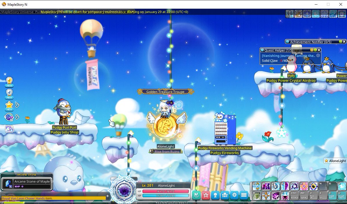 IGN: AloneLight
Sever: Fang

#MapleStoryN #500PudgyJellies 
<a href="/MaplestoryU/">MapleStory Universe</a>  <a href="/pudgypenguins/">Pudgy Penguins</a>