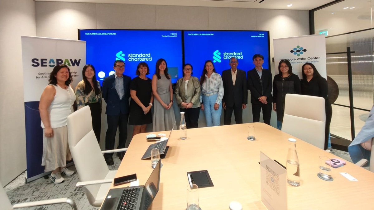 WorldBankWater's tweet photo. Building on the momentum: #SingaporeWaterCenter &amp; #SEAPAW brought the Water Finance Working Group together to co‑create a practical playbook to unlock innovative private‑sector financing for water solutions. #WaterFinance https://t.co/xmL20yMUX7